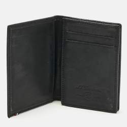Pre Owned S.T. Dupont Black Leather Flap Card Case