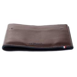 S.T. Dupont Brown Leather Line D Slim 7CC Bifold Wallet