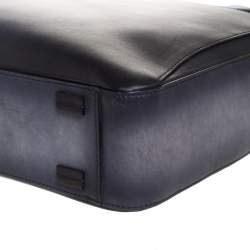 S.T. Dupont Dark Blue Ombre Leather Atelier Document Briefcase