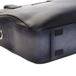 S.T. Dupont Dark Blue Ombre Leather Atelier Document Briefcase