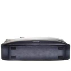 S.T. Dupont Dark Blue Ombre Leather Atelier Document Briefcase