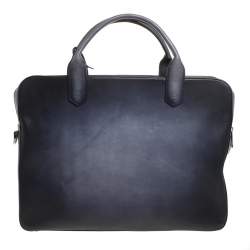 S.T. Dupont Dark Blue Ombre Leather Atelier Document Briefcase