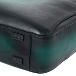 S.T. Dupont Green Ombre Leather Atelier Document Briefcase