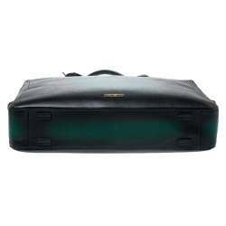 S.T. Dupont Green Ombre Leather Atelier Document Briefcase