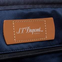 S.T. Dupont Tan Brown Perforated Leather Small Laptop and Document Holder Bag