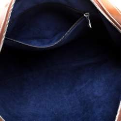 S.T. Dupont Brown/Yellow Canvas and Leather Document Holder Bag