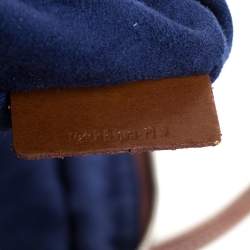 S.T. Dupont Brown/Yellow Canvas and Leather Document Holder Bag