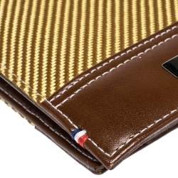 S.T. Dupont Yellow/Brown Fabric and Leather Bifold Wallet