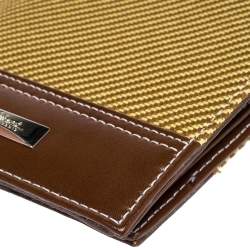 S.T. Dupont Yellow/Brown Fabric and Leather Bifold Wallet