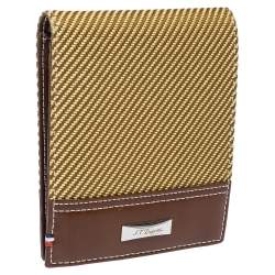 S.T. Dupont Yellow/Brown Fabric and Leather Bifold Wallet