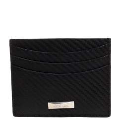 S.T. Dupont Black Leather Defi Card Holder