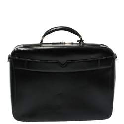 S.T. Dupont Black Leather Document Briefcase