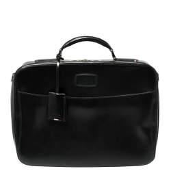 S.T. Dupont Black Leather Document Briefcase