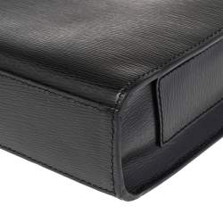 S.T. Dupont Black Leather Messenger Bag
