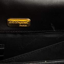 S.T. Dupont Black Leather Wristlet Clutch