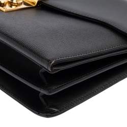 S.T. Dupont Black Leather Wristlet Clutch