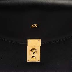 S.T. Dupont Black Leather Wristlet Clutch