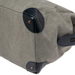 S.T. Dupont Blue/Grey Canvas and Leather Trim Bogie Iconic Duffle Bag