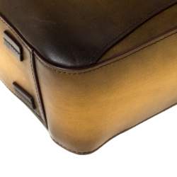 S.T. Dupont Yellow/Black Ombre Leather Atelier Line D One Gusset Briefcase