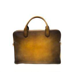 S.T. Dupont Yellow/Black Ombre Leather Atelier Line D One Gusset Briefcase