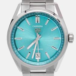 TAG Heuer Turquoise Blue Stainless Steel Carrera WBN2516.BA0001 Women's Wristwatch 36 mm