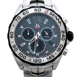 Pre Owned Tag Heuer Grey Stainless Steel Formula 1 Senna CAZ1012.BA0883 Men's Wristwatch 43 mm