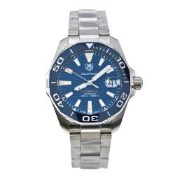 Pre Owned Tag Heuer Blue Ceramic Stainless Steel Aquaracer WAY211C.BA0928 Men's Wristwatch 41 mm