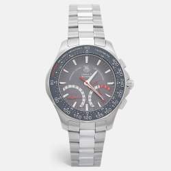 Tag Heuer Grey Stainless Steel Aquaracer F.Alonzo Limited Edition Vodafone McLaren Mercedes CAF7113.BA0803 Men's Wristwatch 41 mm