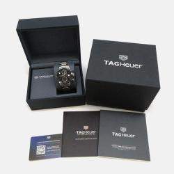 Tag Heuer Black Stainless Steel Carrera Automatic Men's Wristwatch 41 mm