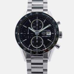 Tag Heuer Black Stainless Steel Carrera Automatic Men's Wristwatch 41 mm