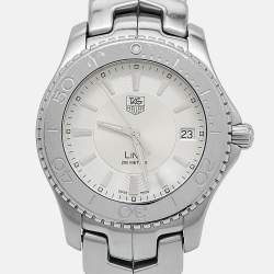 Pre Owned Tag Heuer Silver Stainless Steel Link WJ1111.BA0570 Men's Wristwatch 39 mm