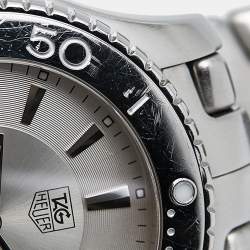 Pre Owned Tag Heuer Silver Stainless Steel Link WJ1111.BA0570 Men's Wristwatch 39 mm