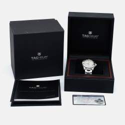 Pre Owned Tag Heuer Silver Stainless Steel Link WJ1111.BA0570 Men's Wristwatch 39 mm