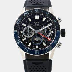 Tag Heuer Black Stainless Steel Carrera CBG2A1Z.FT6157 Automatic Men's Wristwatch 45 mm