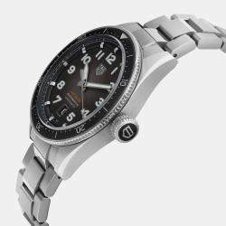 Tag Heuer Black Stainless Steel Autavia  WBE5114.EB0173 Automatic Men's Wristwatch 42mm