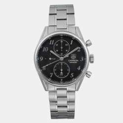 Tag Heuer Black Stainless Steel Carrera Automatic Men's Wristwatch 41 mm