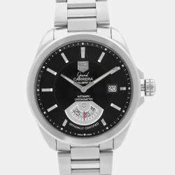 Tag Heuer Black Stainless Steel Grand Carrera WAV511A.BA0900 Automatic Men's Wristwatch 40 mm