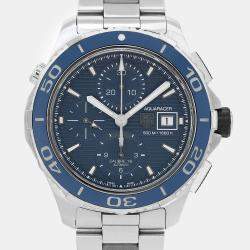 Tag Heuer Blue Stainless Steel Aquaracer CAK2112.BA0833 Automatic Men's Wristwatch 43 mm 