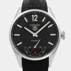 Tag Heuer Black Stainless Steel Carrera WV3010.EB0025 Manual Winding Men's Wristwatch 44 mm 