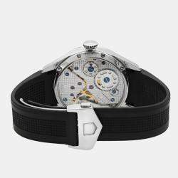 Tag Heuer Black Stainless Steel Carrera WV3010.EB0025 Manual Winding Men's Wristwatch 44 mm 