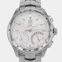 Tag Heuer Silver Stainless Steel Link CAT7011.BA0952 Quartz Men's Wristwatch 43 mm