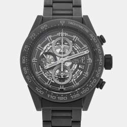 Tag Heuer Black Ceramic Stainless Steel Carrera CAR2A91.BH0742 Men's Wristwatch 45 mm 