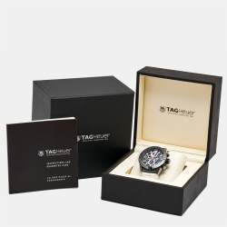 TAG Heuer Black PVD Stainless Steel Rubber Carrera Calibre HEUER 01 CAR2A1Z.FT6051 Men's Wristwatch 45 mm