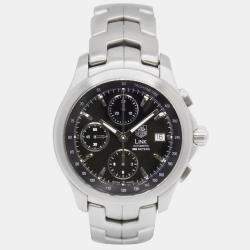Tag Heuer Black Stainless Steel Link Automatic Men's Wristwatch 42 mm