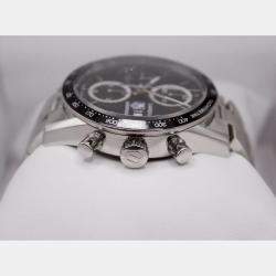 Tag Heuer Black Stainless Steel Carrera Calibre 16 Automatic Chronograph Men's Wristwatch 41 mm