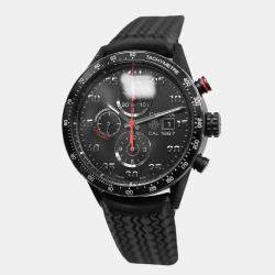 Tag Heuer Black Titanum Carrera Calibre 36 CAR2A80 Automatic Men's Wristwatch 43 mm