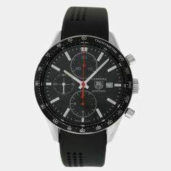 Tag Heuer Black Stainless Steel Carrera Calibre 16 CV2014-2 Automatic Men's Wristwatch 41mm