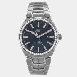 Tag Heuer Blue Diamond Stainless Steel Link WBC2113.BA0603 Automatic Men's Wristwatch 41mm