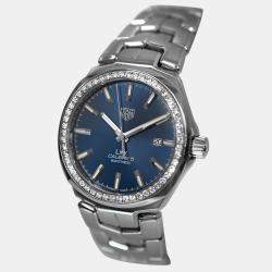 Tag Heuer Blue Diamond Stainless Steel Link WBC2113.BA0603 Automatic Men's Wristwatch 41mm
