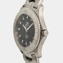 Tag Heuer Black Stainless Steel Link WJ1113 Quartz Men's Wristwatch 39 mm